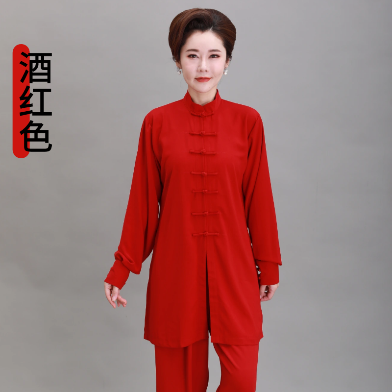 太极服女2026新款春秋季中老年八段锦练功太极拳武术服装